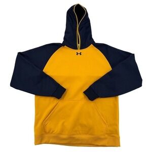 Under Armour Hoodie Youth XL Mens Pullover Yellow Blue Storm Raglan Long Sleeve
